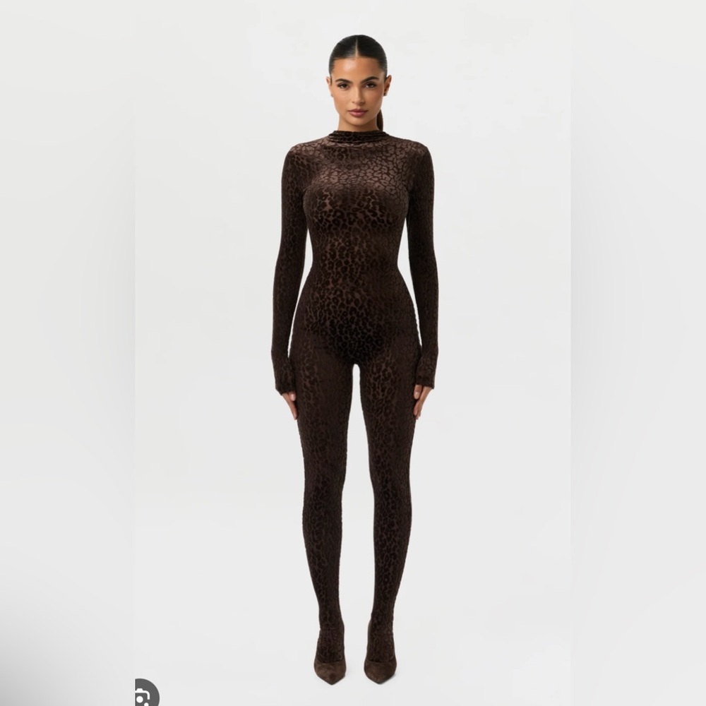 Naked Wardrobe Brown Leopard Jumpsuit